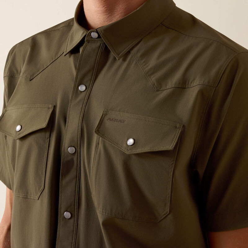 Ariat Men's Frontier Tough Grape Leaf VenTEK Western Fitted Snap Shirt