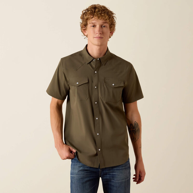 Ariat Men's Frontier Tough Grape Leaf VenTEK Western Fitted Snap Shirt