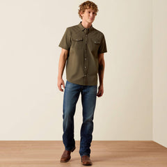 Ariat Men's Frontier Tough Grape Leaf VenTEK Western Fitted Snap Shirt