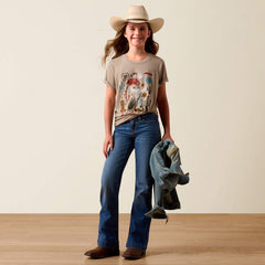 Ariat Girls Western Tan Collage Tee