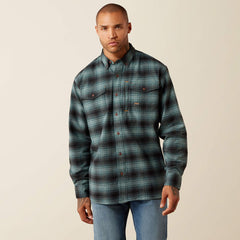 Ariat Men's Rebar Flannel Dura Stretch Work Shirt | North Atlantic