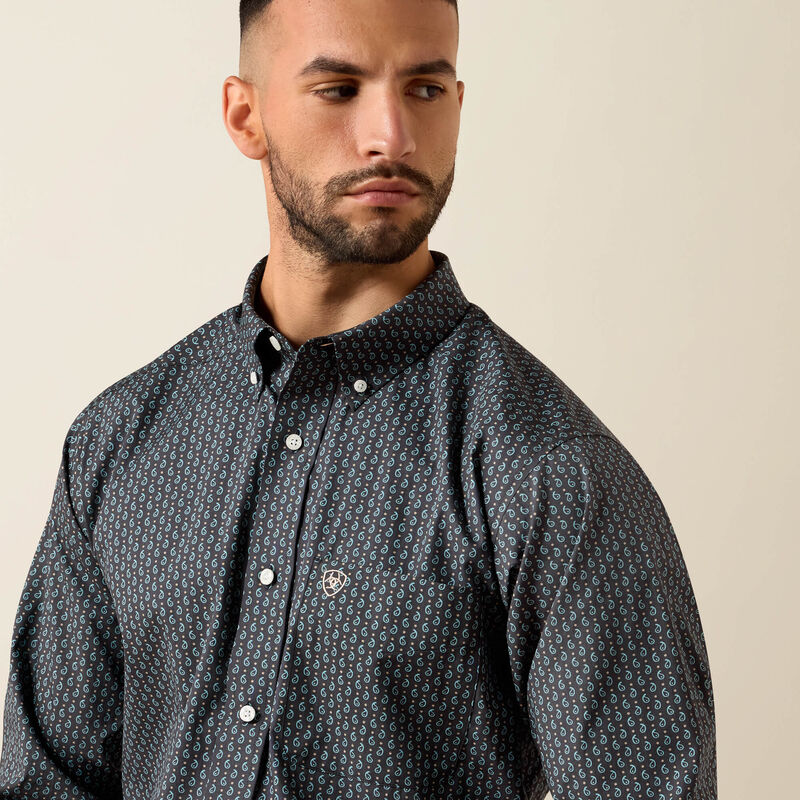 Ariat Men's Wrinkle Free Barnaby Classic Fit Shirt | Phantom Paisley