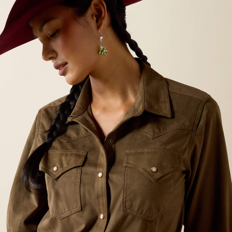 Ariat Women's Autumn Drift Western Snap Shirt | Olive
