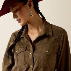 Ariat Women's Autumn Drift Western Snap Shirt | Olive