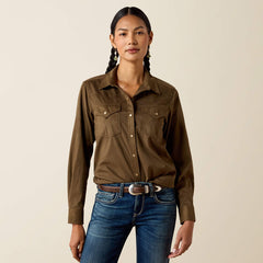 Ariat Women's Autumn Drift Western Snap Shirt | Olive