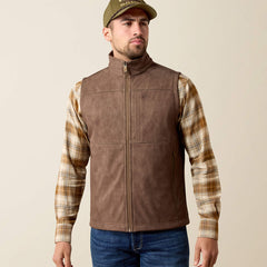 Ariat Men's Vernon Softshell Vest | Wren Faux Leather Print