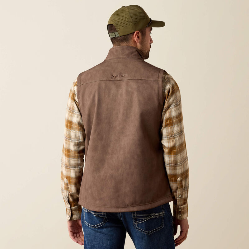 Ariat Men's Vernon Softshell Vest | Wren Faux Leather Print