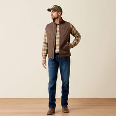 Ariat Men's Vernon Softshell Vest | Wren Faux Leather Print