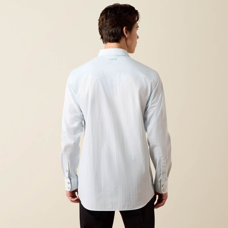 Ariat Men's Wrinkle Free Brennon Fitted Snap Shirt | White