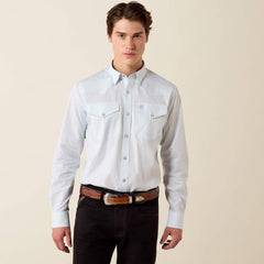 Ariat Men's Wrinkle Free Brennon Fitted Snap Shirt | White