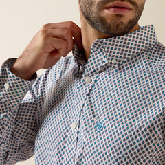 Ariat Men's Perez Classic Fit Shirt | White Geometric Print