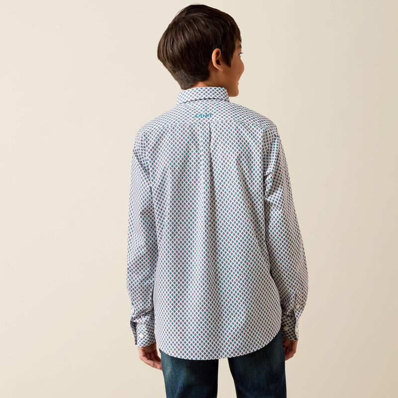 Ariat Boys Perez Classic Fit Shirt | White Geo Print
