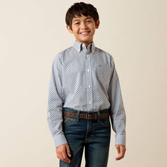 Ariat Boys Perez Classic Fit Shirt | White Geo Print