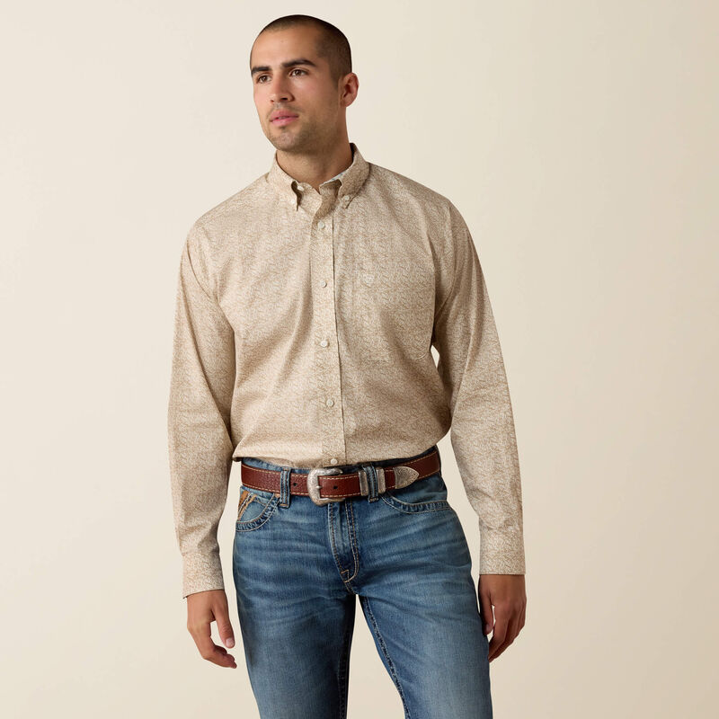 Ariat Men's Wrinkle Free Bartlet Classic Fit Shirt | Savannah Tan