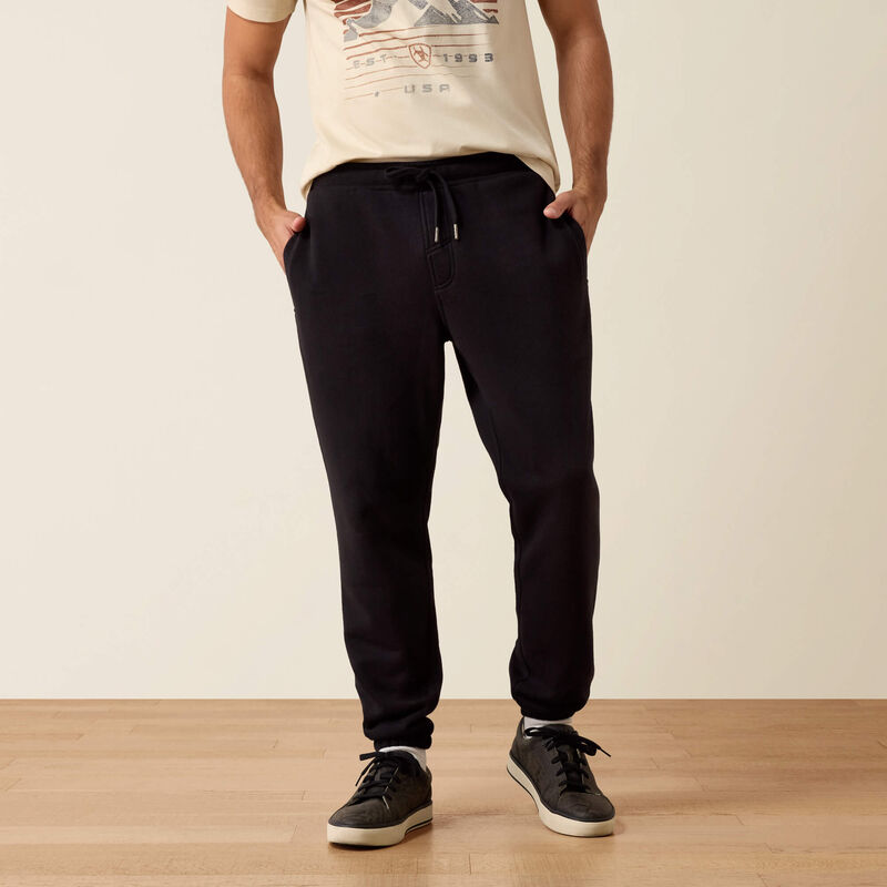 Ariat Men's ToughStock Washed Heavyweight Fleece Joggers | Black