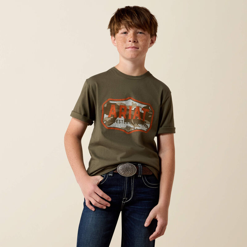 Ariat Kids Wild Creek Camo Tee | Army Green