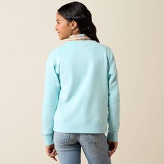 Ariat Girls Stallion Crew Sweatshirt | Aqua