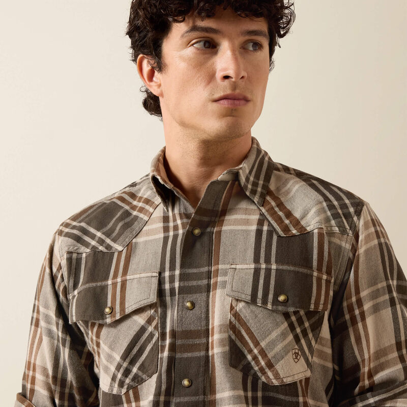 Ariat Men's Retro Howell Fitted Snap Shirt | Dusky Green Plaid