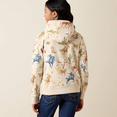 Ariat Girls Ranch Tale Hoodie | Desert Run Toile