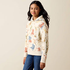 Ariat Girls Ranch Tale Hoodie | Desert Run Toile