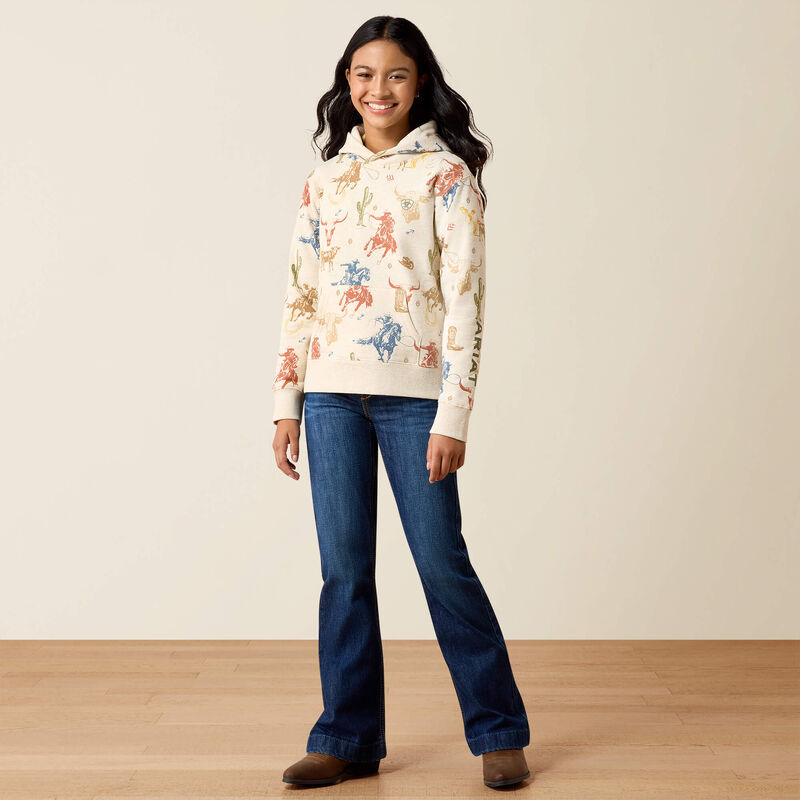 Ariat Girls Ranch Tale Hoodie | Desert Run Toile