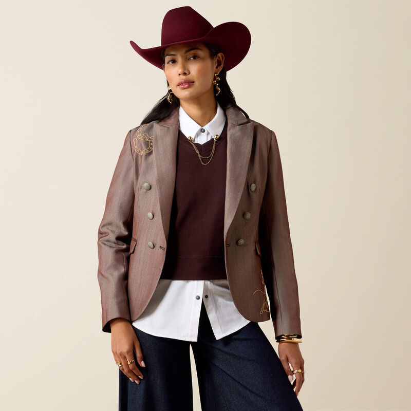 Ariat Women's Herringbone Blazer | Coffee