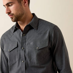 Ariat Men's Solid Twill Fitted Shirt | Charcoal Heather