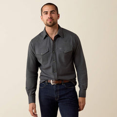 Ariat Men's Solid Twill Fitted Shirt | Charcoal Heather