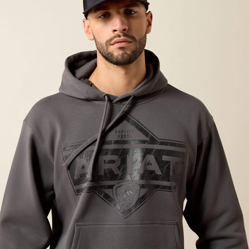 Ariat Men's Leather Diamond Hoodie | Dark Shadow