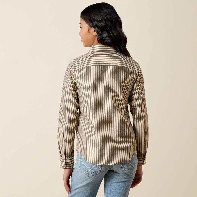 Ariat Girls Kirby Shirt | Chocolate Plum Stripe