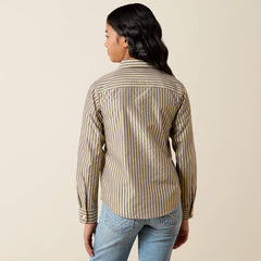 Ariat Girls Kirby Shirt | Chocolate Plum Stripe