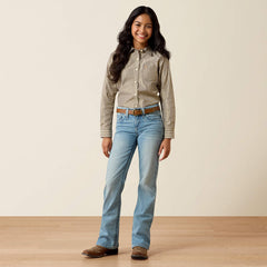 Ariat Girls Kirby Shirt | Chocolate Plum Stripe