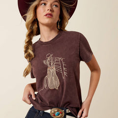Ariat Women's Rebel With A Cause Tee | Chocolate Plum
