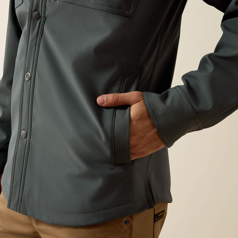 Ariat Men's Rebar DuraStretch Utility Softshell Shirt Jacket | Steel Green