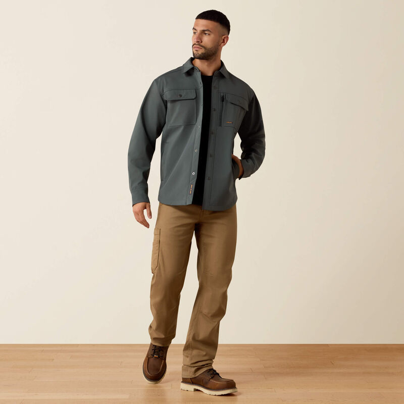 Ariat Men's Rebar DuraStretch Utility Softshell Shirt Jacket | Steel Green