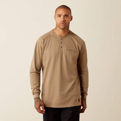 Ariat Men's FR Air Henley Shirt | Field Khaki