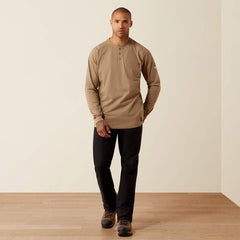 Ariat Men's FR Air Henley Shirt | Field Khaki