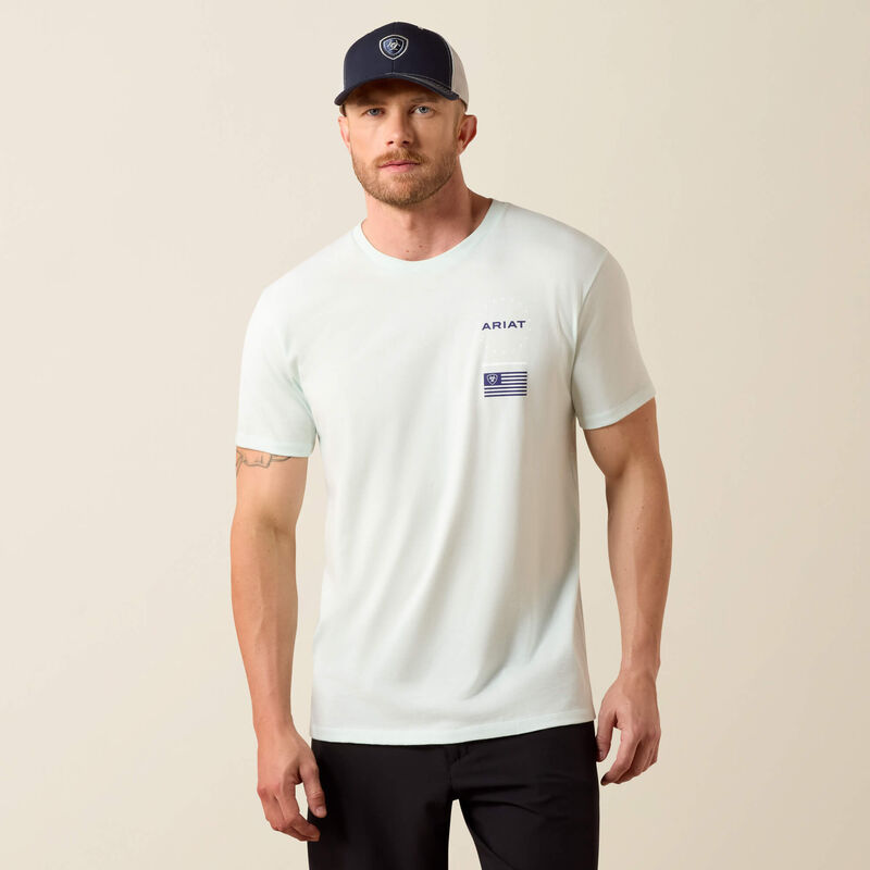 Ariat Men's USA Simple Seal Glacier Tee