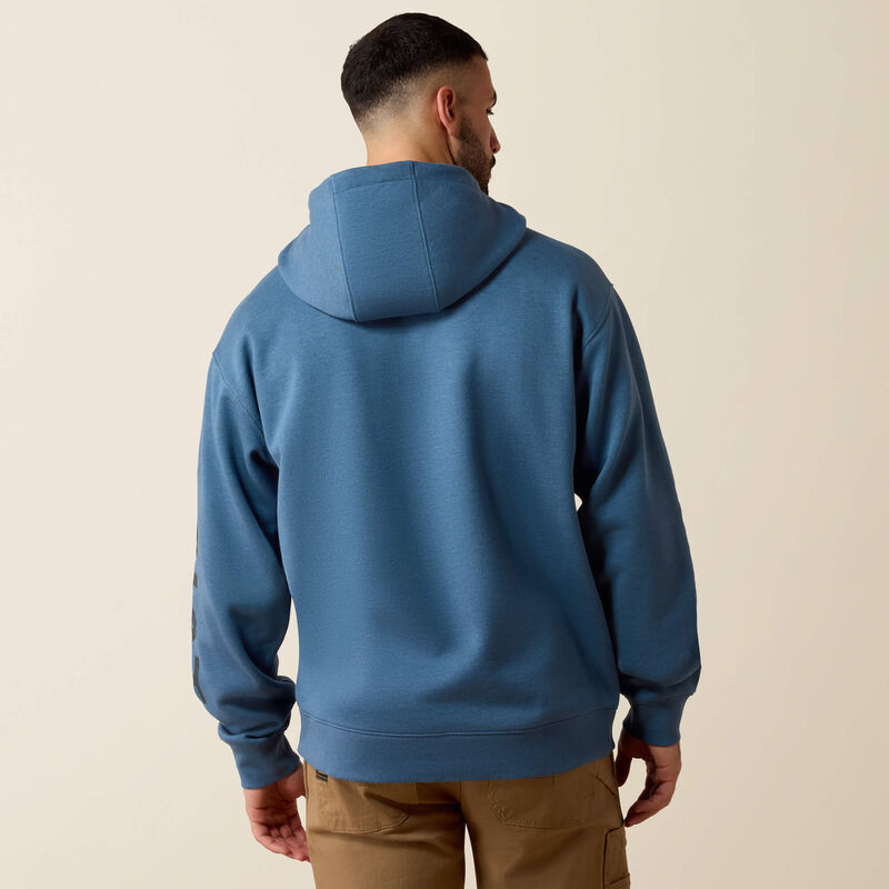 Ariat Men's Rebar Lightweight Logo Hoodie | Blue Heather