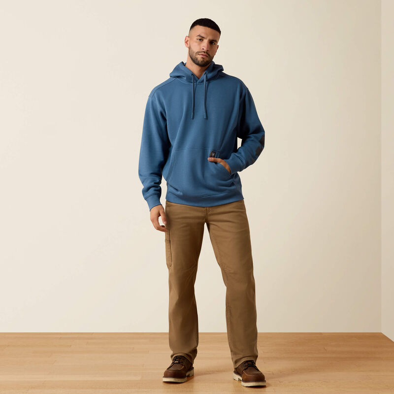 Ariat Men's Rebar Lightweight Logo Hoodie | Blue Heather