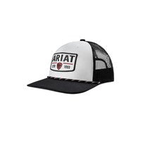 Ariat Men's Balck & White Brim Rope Baseball Hat