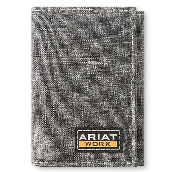 Ariat Men's Trifold Heather Grey Fabric Wallet