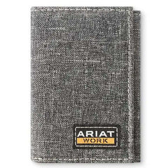 Ariat Men's Trifold Heather Grey Fabric Wallet
