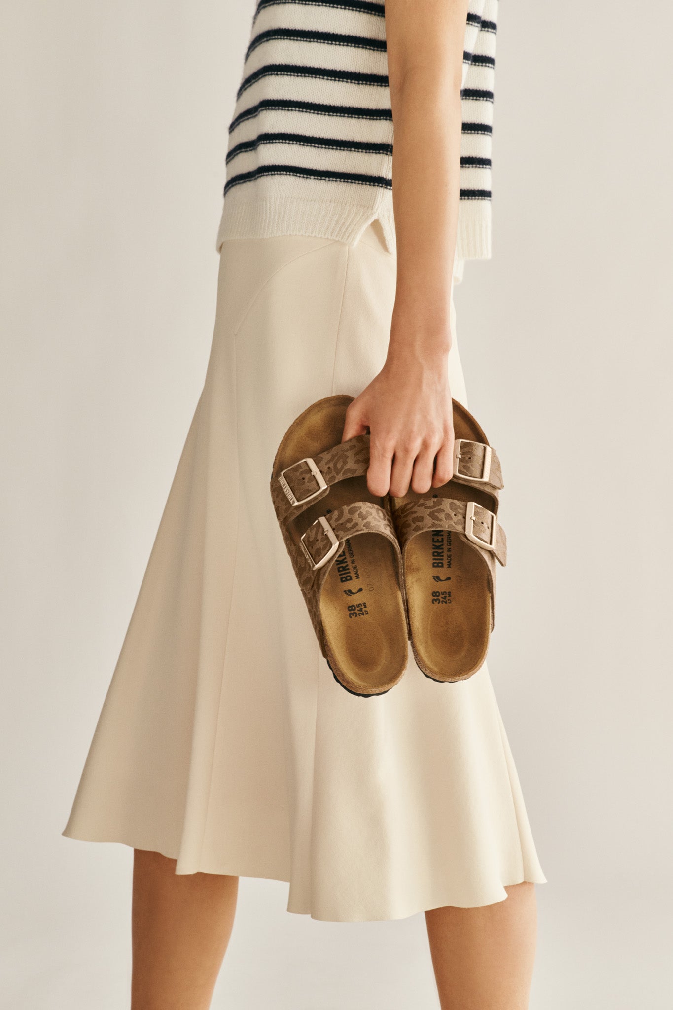 Arizona Synthetic Leopard Khaki Birkenstock Sandal
