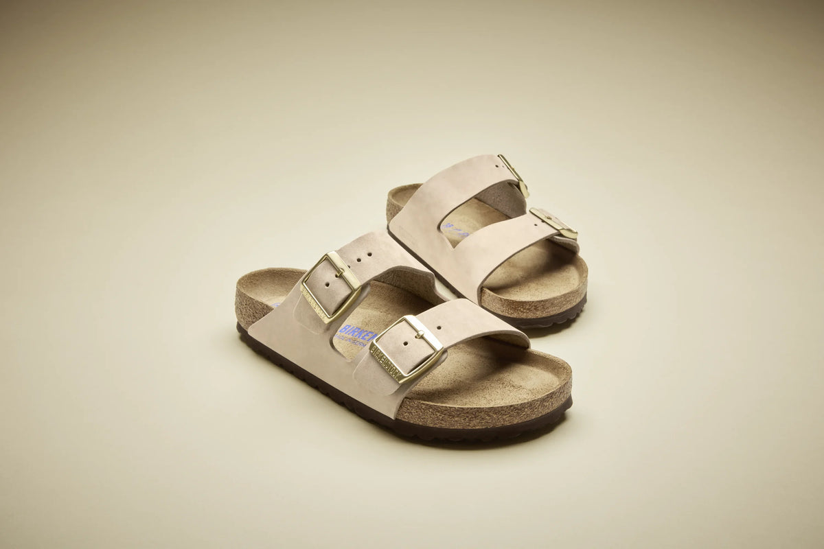 Arizona Soft Footbed Nubuck Leather - Sandcastle Birkenstock Sandal - NARROW FIT
