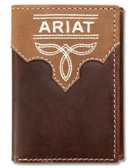 Ariat Men's Crazy Horse Boot Stitch Trifold Wallet