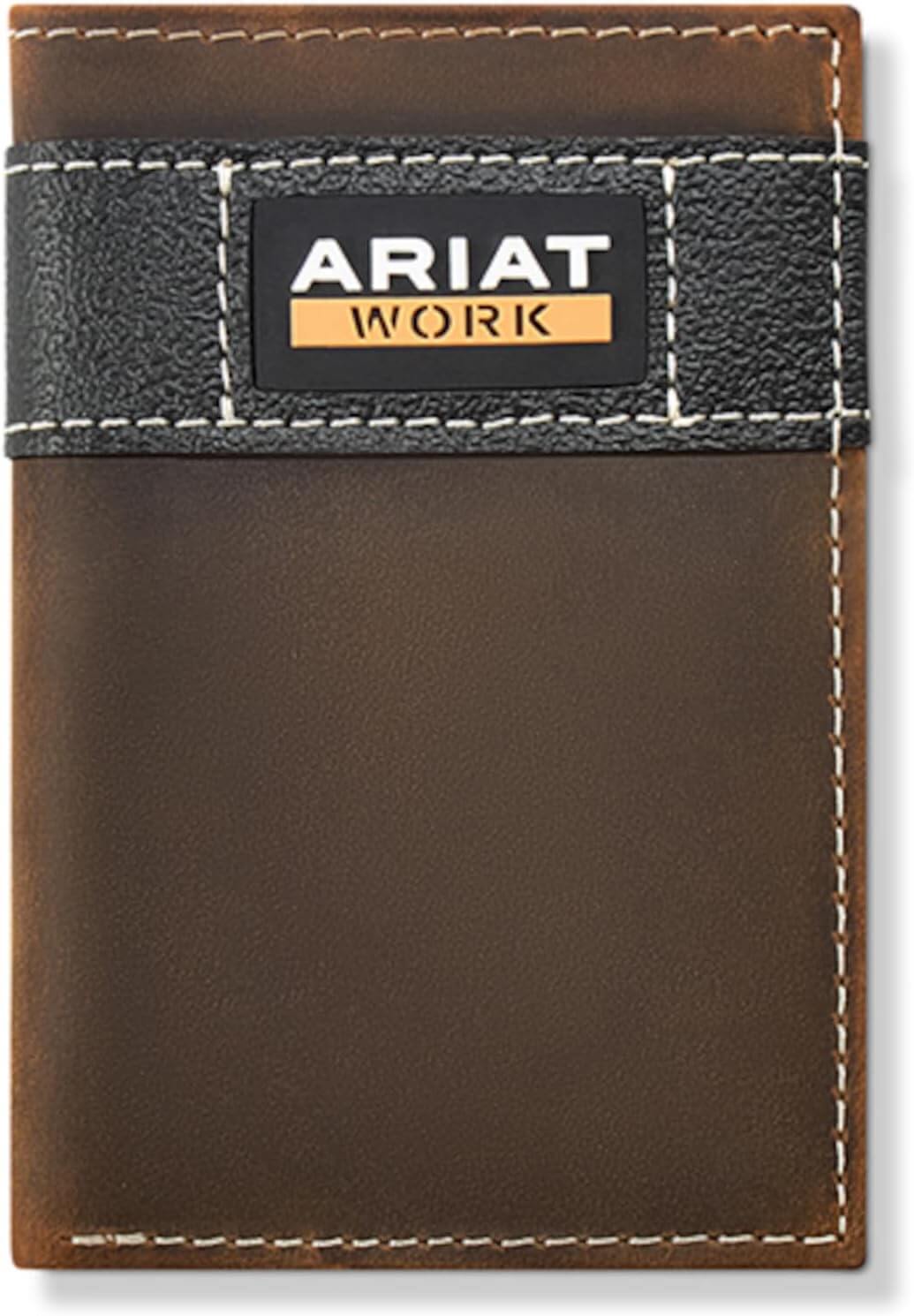 Ariat Men's Trifold Patch Leather Brown Wallet