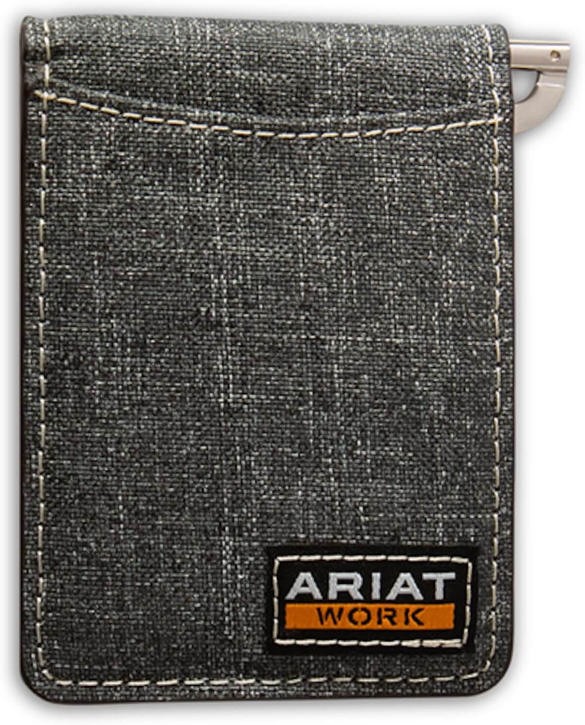 Ariat Men's Patch Grey Work Bifold Money Clip Wallet