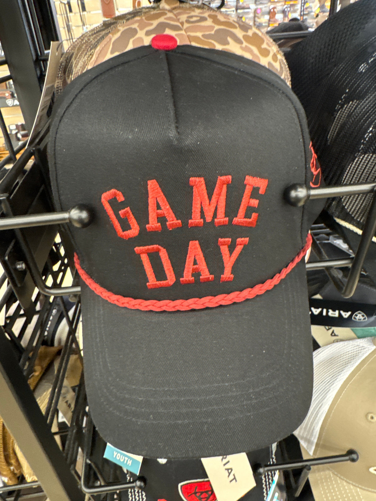 Ariat Black & Red Game Day Hat