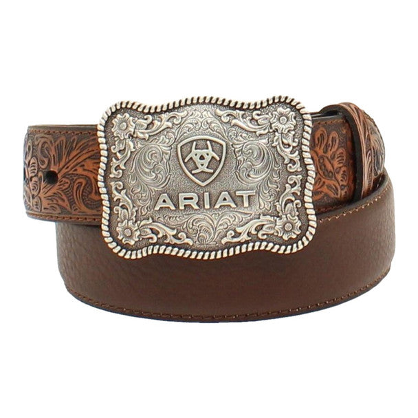 Ariat Boy's Brown Leather Belt With Buckle